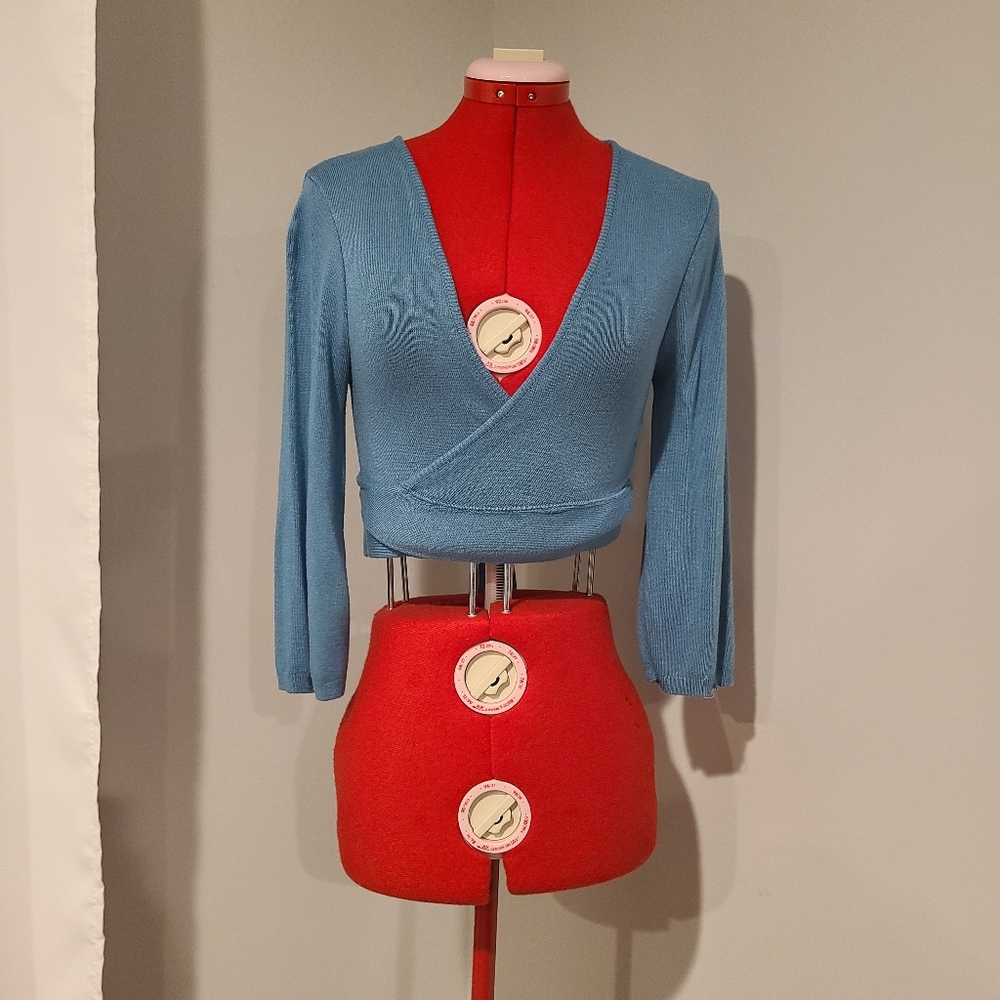 Crop wrap sweater